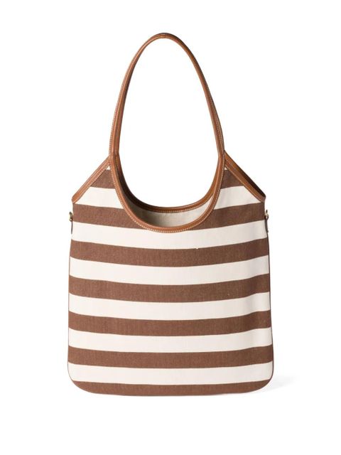 Miu Miu Ivy striped tote bag - Brown
