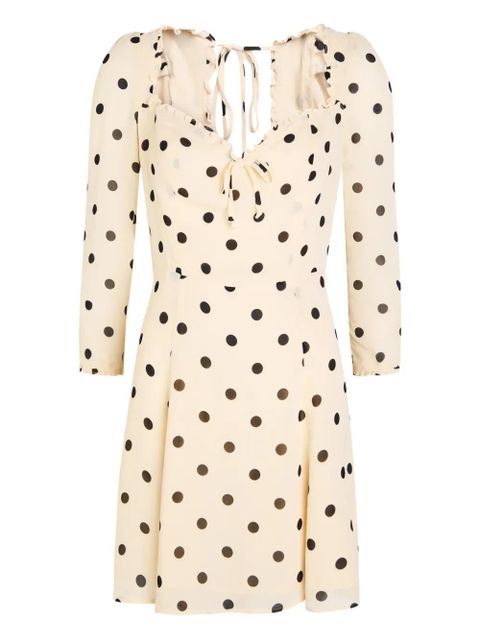 Reformation ruffled-trim polka-dot dress - Neutrals - zdjęcie produktu nr 1