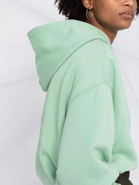 The Attico cropped embroidered-motif hoodie - Green