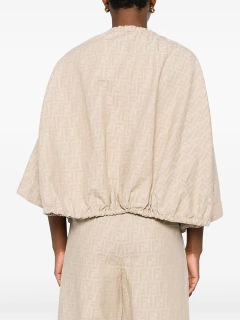 FENDI FF-jacquard drawstring jacket - Neutrals