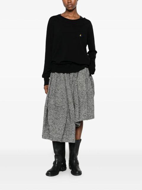 Vivienne Westwood orb-embroidered wool top - Black