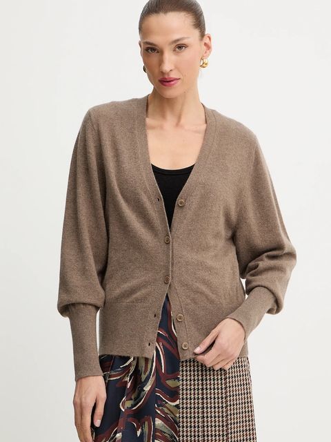 BOSS kardigan kaszmirowy damski kolor brązowy lekki 50548814 - zdjęcie produktu nr 1