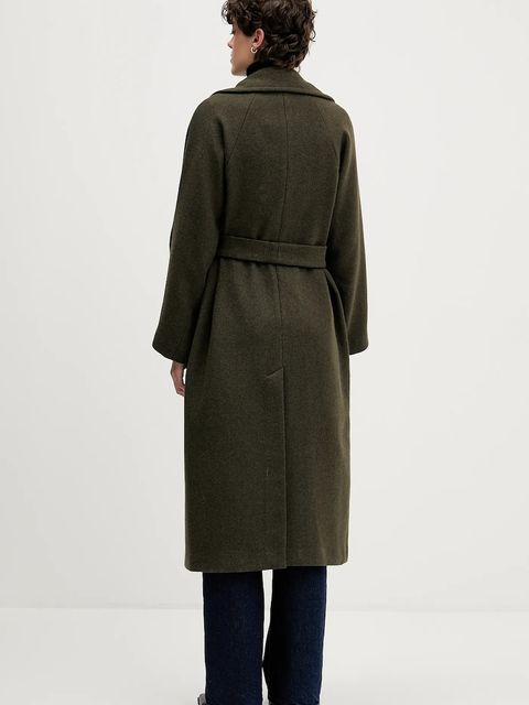 Sandro Ferrone płaszcz z dodatkiem wełny kolor zielony S18YBFRADA