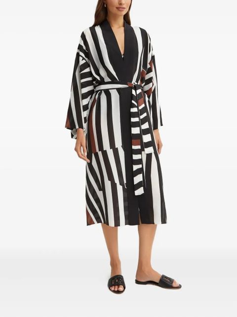 Max Mara Ovatte striped v-neck cover-up - Black
