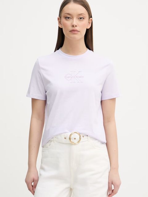Calvin Klein Jeans t-shirt damski bawełniany - zdjęcie produktu nr 2