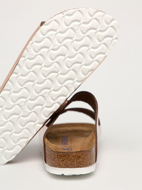 Birkenstock klapki skórzane Arizona SFB damskie kolor różowy 952093