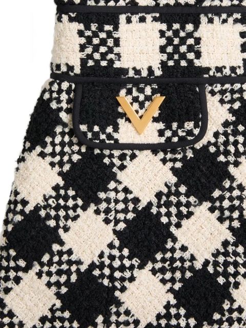 Valentino Garavani damier tweed mini dress - Black