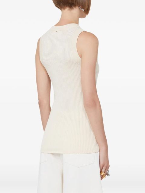 Sportmax ribbed tank top - Neutrals