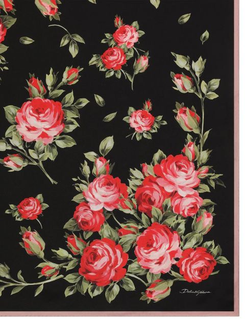 Dolce & Gabbana floral-print scarf - Black - zdjęcie produktu nr 2