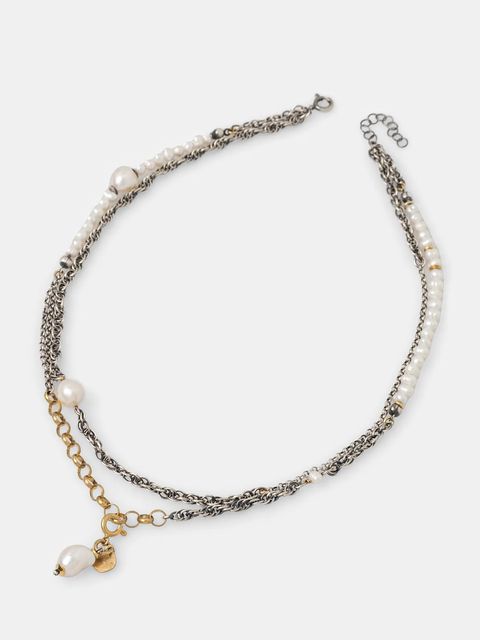 Answear.LAB naszyjnik ręcznie wykonany,ze srebra pokrytego złotem z perłą hodowaną - zdjęcie produktu nr 1