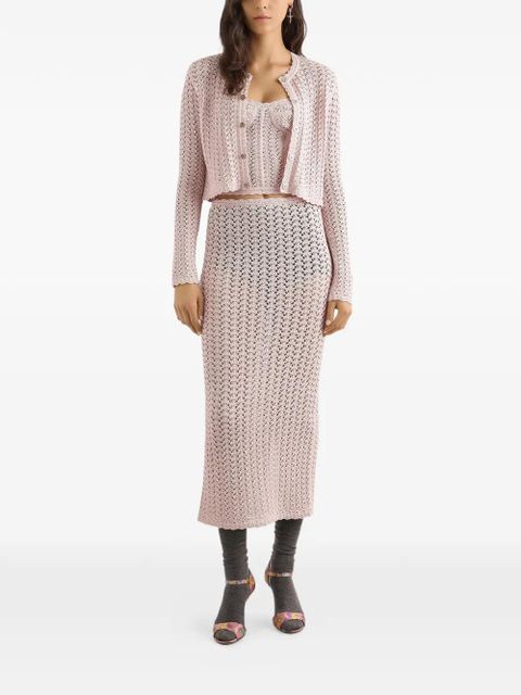 Dolce & Gabbana openwork slit mid skirt - Pink - zdjęcie produktu nr 2