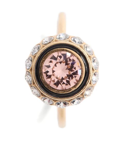 Valentino Garavani V-logo signature crystal ring - Gold