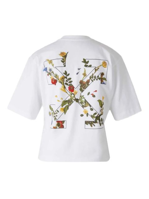 Off-White logo floral cotton T-shirt