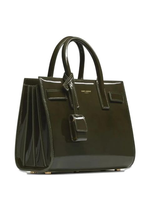 Saint Laurent mini Sac De Jour padlock-tag tote bag - Green