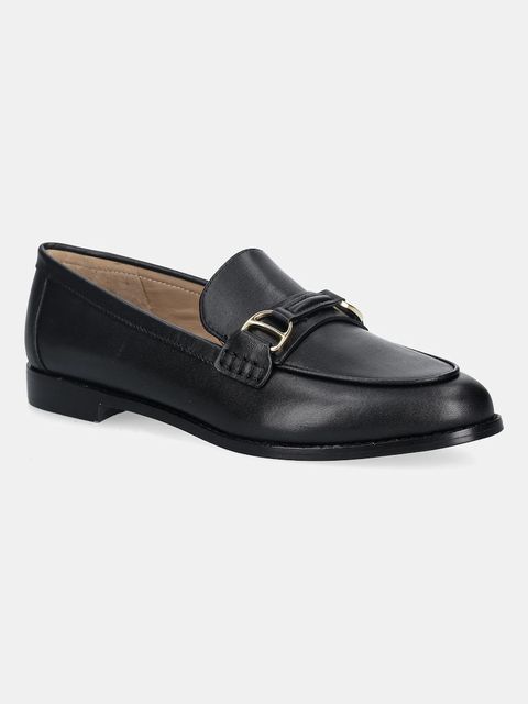 Lauren Ralph Lauren mokasyny skórzane Tasha Loafer damskie kolor czarny na płaskim obcasie 802P02121001 - zdjęcie produktu nr 1