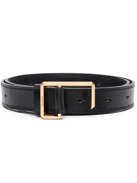 Zadig&Voltaire engraved-logo buckle leather belt - Black - zdjęcie produktu nr 1