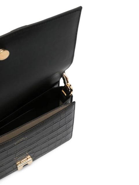 TOTEME T-Flap crocodile-embossed mini bag - Brown