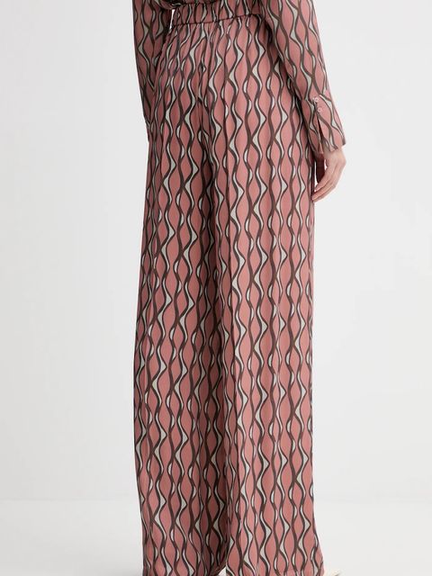 Fracomina spodnie damskie kolor różowy proste high waist FS25WV3014W732K5