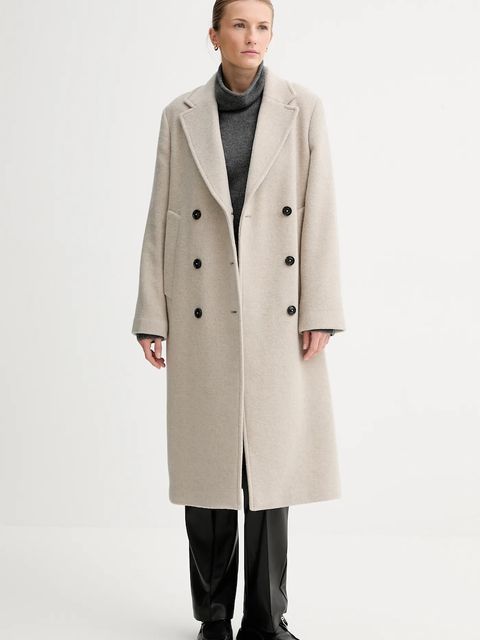 Marc O'Polo płaszcz z dodatkiem wełny kolor beżowy 510024171139 - zdjęcie produktu nr 2