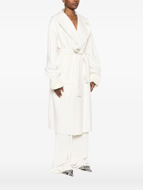 Aya Muse hooded knitted-cuff coat - Neutrals