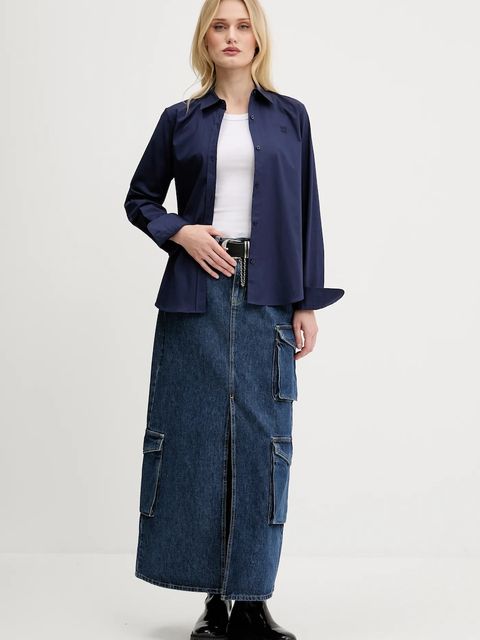 Karl Lagerfeld Jeans spódnica jeansowa kolor granatowy maxi prosta A3W12011 - zdjęcie produktu nr 2