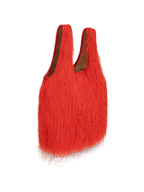 DRIES VAN NOTEN mini ruffled tote bag - Red