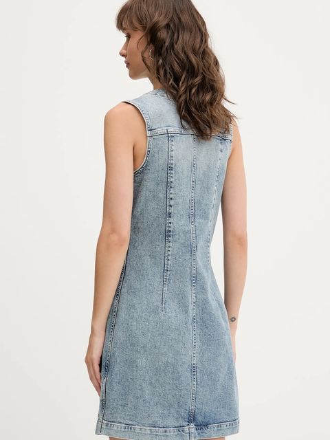 Tommy Jeans sukienka jeansowa kolor niebieski mini dopasowana DW0DW20520 - zdjęcie produktu nr 2