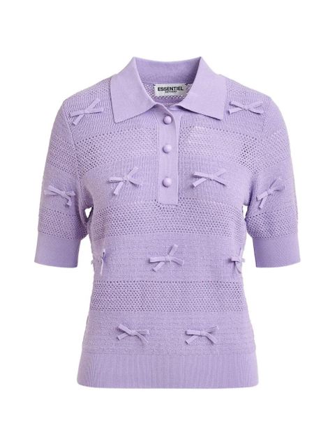 Essentiel Antwerp bow-detail polo top - Purple - zdjęcie produktu nr 1