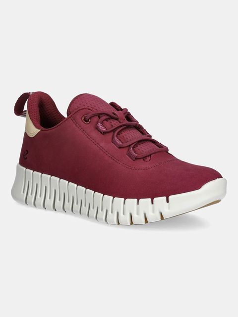 Ecco sneakersy nubukowe Gruuv Sneaker Lea damskie kolor czerwony 218203-61338 - zdjęcie produktu nr 1