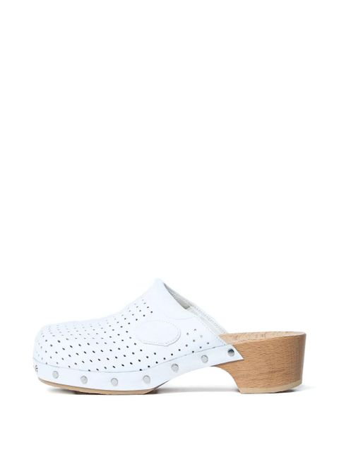 Balenciaga perforated heeled clogs - White