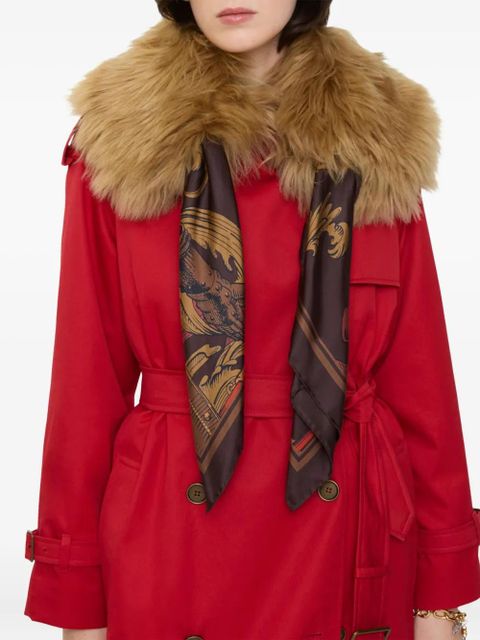 Burberry shearling-collar scarf - Brown - zdjęcie produktu nr 2