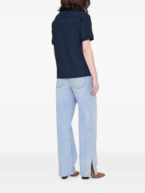 ANINE BING logo-print T-shirt - Blue