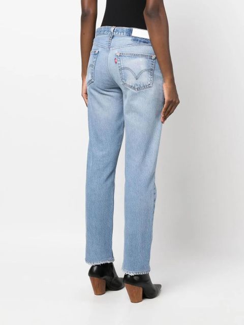 RE/DONE distressed straight-leg jeans - Blue
