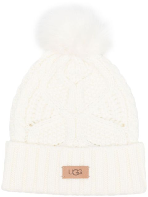 UGG cable pom beanie - White