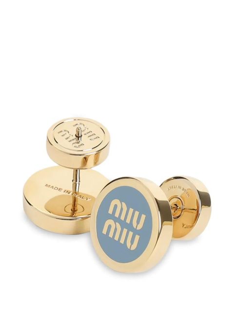 Miu Miu logo-detail earrings - Gold - zdjęcie produktu nr 2