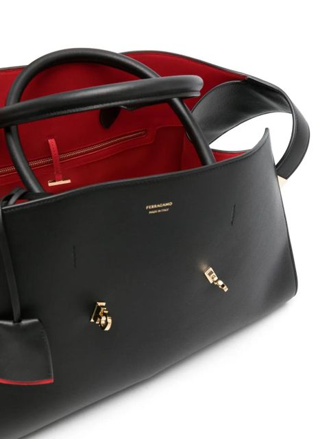 Ferragamo medium Hug leather tote bag - Black - zdjęcie produktu nr 2