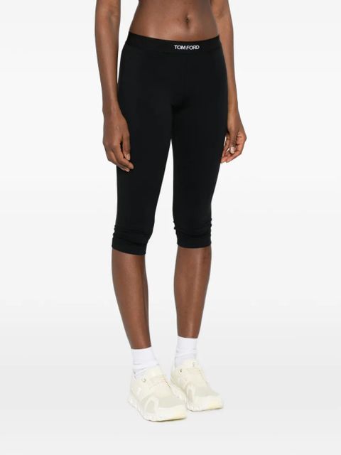 TOM FORD logo-waistband trousers - Black