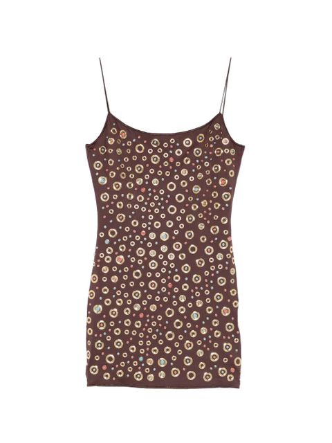 Oséree ring-embellishment mini dress - Brown - zdjęcie produktu nr 1