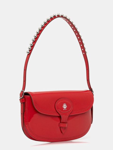 Bally torebka skórzana kolor czerwony WAS045