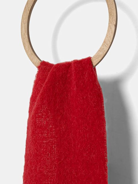 Patou szalik z dodatkiem wełny damski kolor czerwony gładki AC1170238