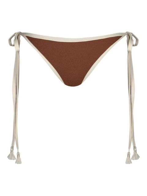 Johanna Ortiz Spiritual Retreat crinkle tie bikini bottom - Brown - zdjęcie produktu nr 1