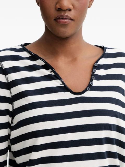 Zadig&Voltaire Henley striped T-shirt - White