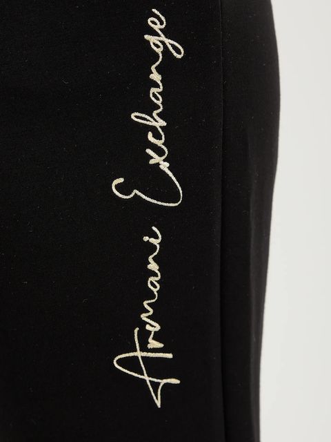 Armani Exchange spodnie dresowe damskie kolor czarny z aplikacją XW000837 AF13397