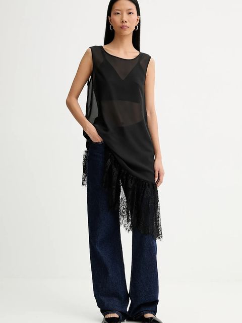 MUNTHE sukienka bawełniana ROSIE kolor czarny 254132025426