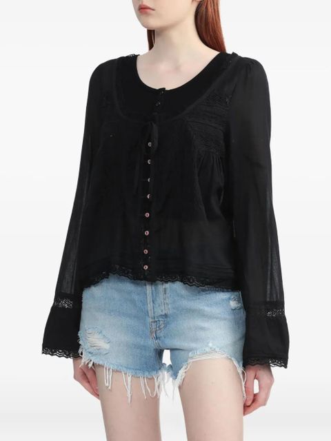 Free People lace-trimmed shirt - Black