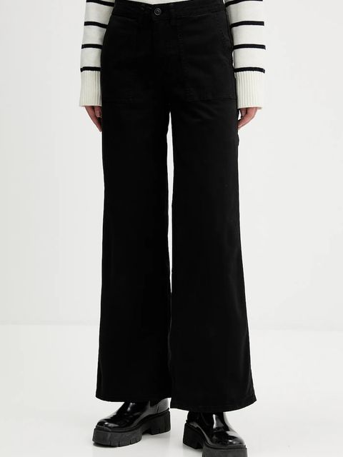 Guess Jeans spodnie damskie kolor czarny szerokie high waist W5GB40 WGB51 - zdjęcie produktu nr 1