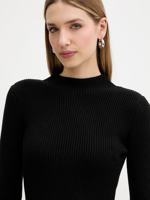 Twinset sukienka z dodatkiem wełny kolor czarny mini rozkloszowana 252TT3140