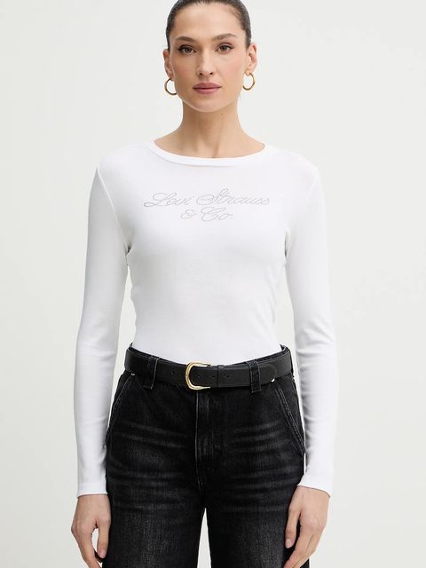 Levi's longsleeve bawełniany kolor biały 003T2 - zdjęcie produktu nr 1