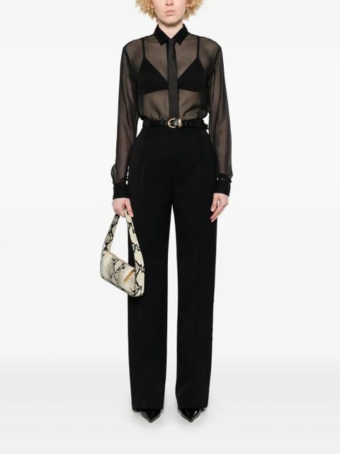Saint Laurent grain de poudre tuxedo trousers - Black