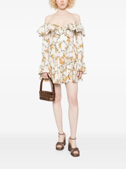 Agua By Agua Bendita ruffled floral-print mini dress - Neutrals - zdjęcie produktu nr 2